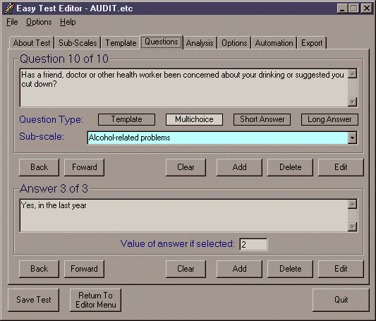 Test Editor