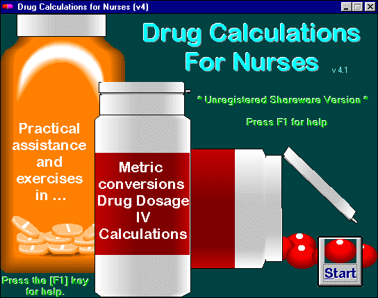 Drug Calculations for Nurses - Opening Screen